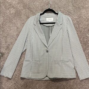 Liverpool green and White Checkered Blazer
